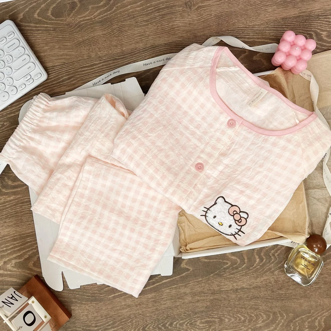 《夏季薄款云朵棉带胸垫》月子服产后哺乳睡衣孕妇喂奶家居服产妇