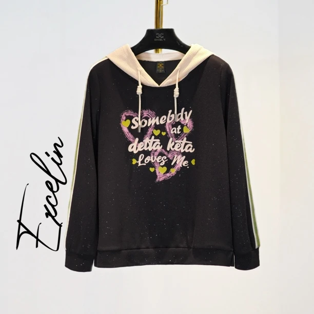 【晨曦公园连帽卫衣】秋季新款时尚舒适显瘦减龄洋气套头休闲女上衣