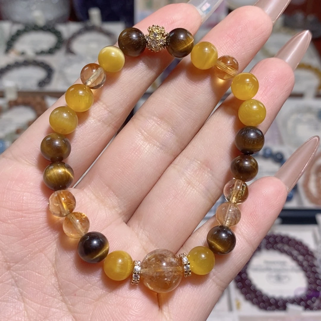 水晶未镶嵌手链黄塔