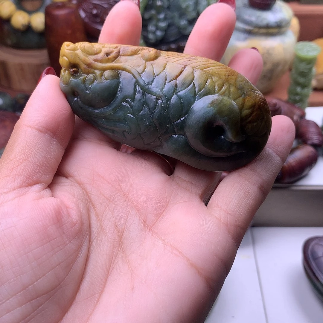 强***哥岫岩河磨玉（透闪石质玉）未镶嵌把件