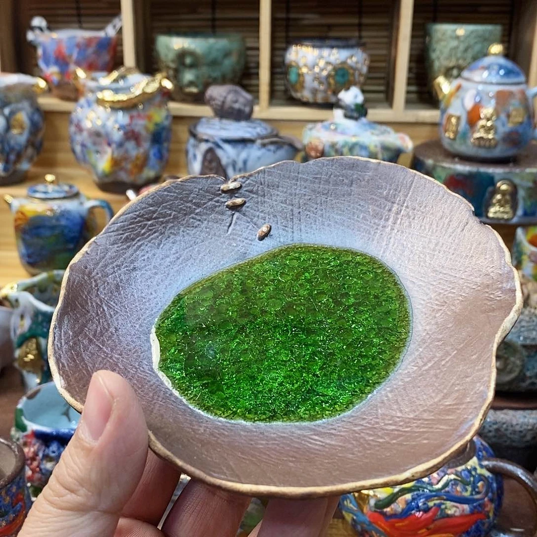 粗陶志野柴烧茶器