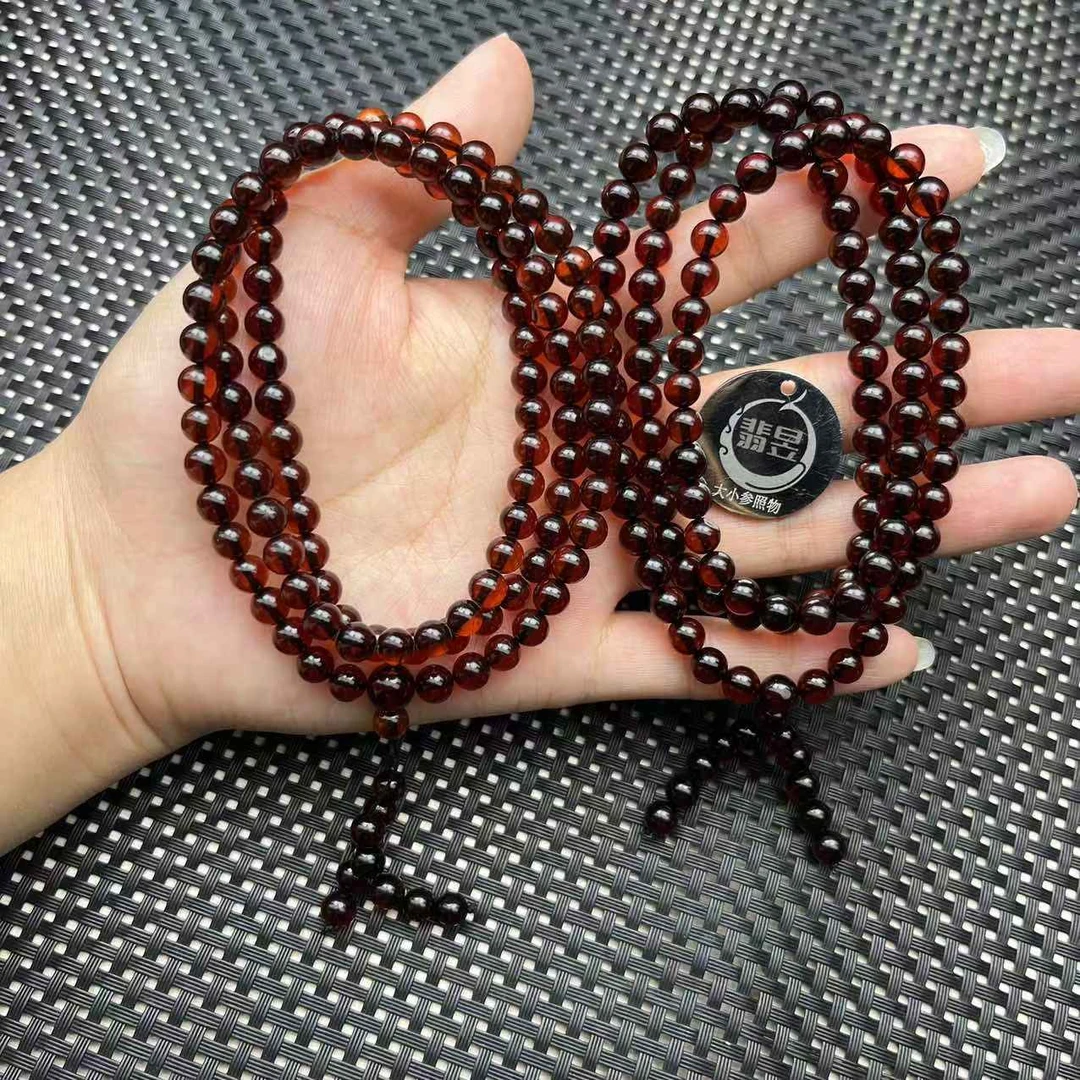 翡昱-N5-47294-711-琥珀珠链颈饰/约5+/约108颗/-多样性发其一C