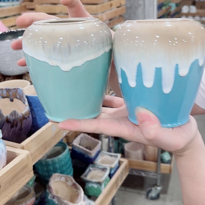 有孔.凑单10元陶瓷花盆发货！