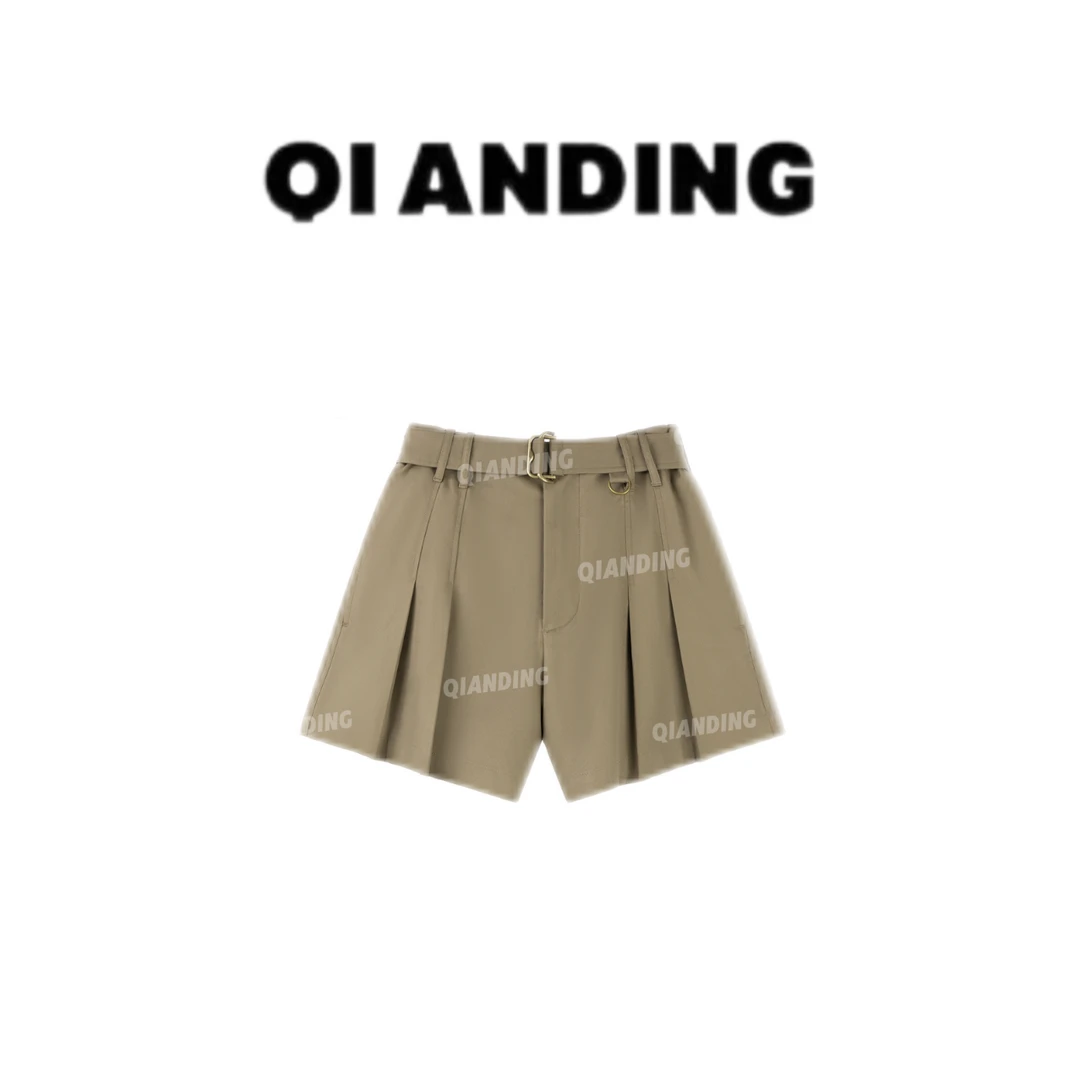 【QIANDING】经典永续”100棉松弛透气精致短裤250012