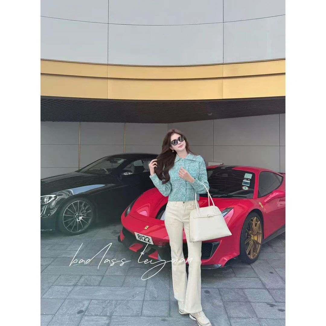 【浮光浅梦】LEYUAN·法式小香风水彩椿花设计感针织开衫百搭短款