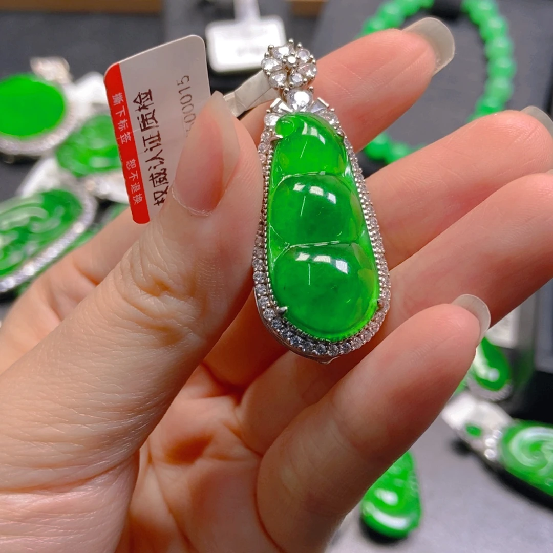 翡翠银S925镶嵌吊坠(不含链)
