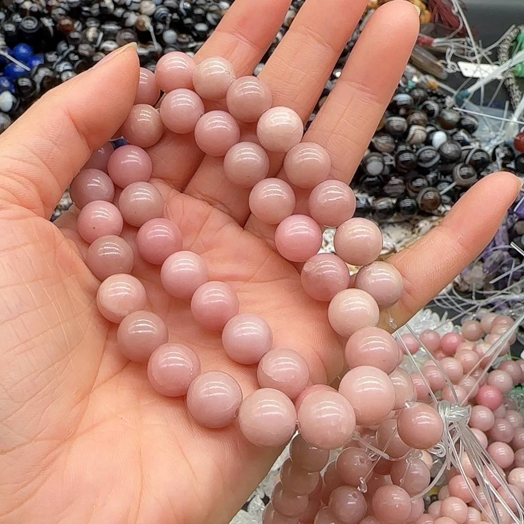 玛瑙/玉髓合金珠宝半成品粉澳宝10mm一条