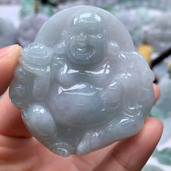 翡翠未镶嵌颈饰逍遥佛福利卡厚10+