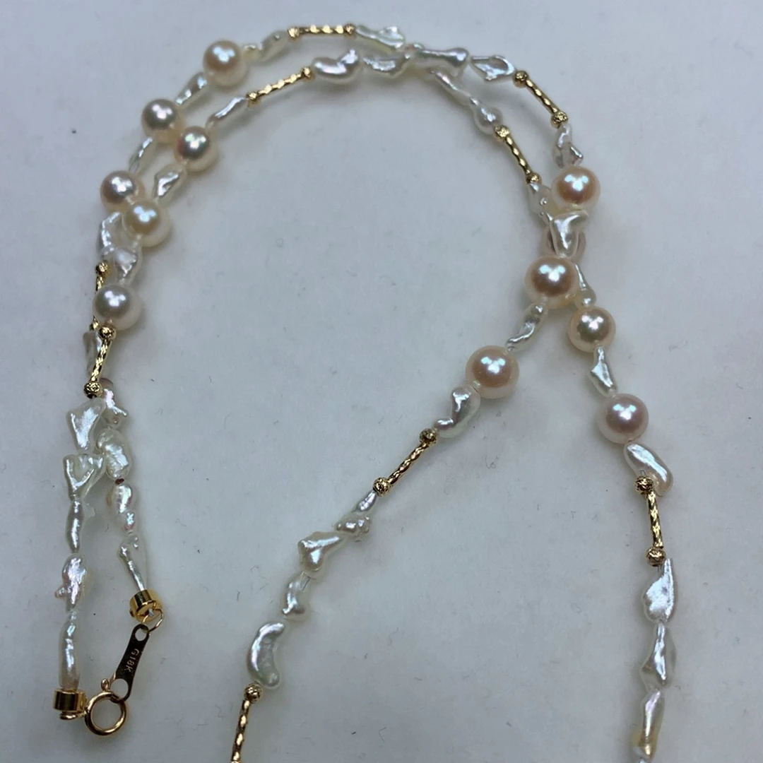 项链18K金镶嵌海水珍珠