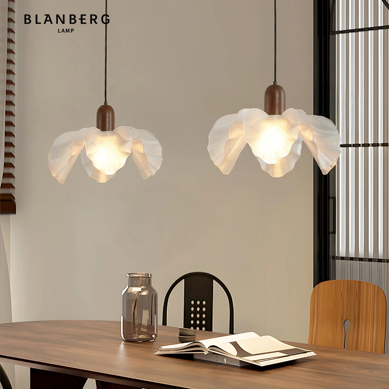 花瓣吊灯宋氏美学中古风餐桌灯具宋式美学双头花朵造型设计餐厅灯