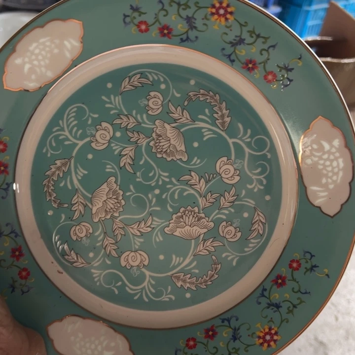 十寸蓝色鱼玲珑平盘