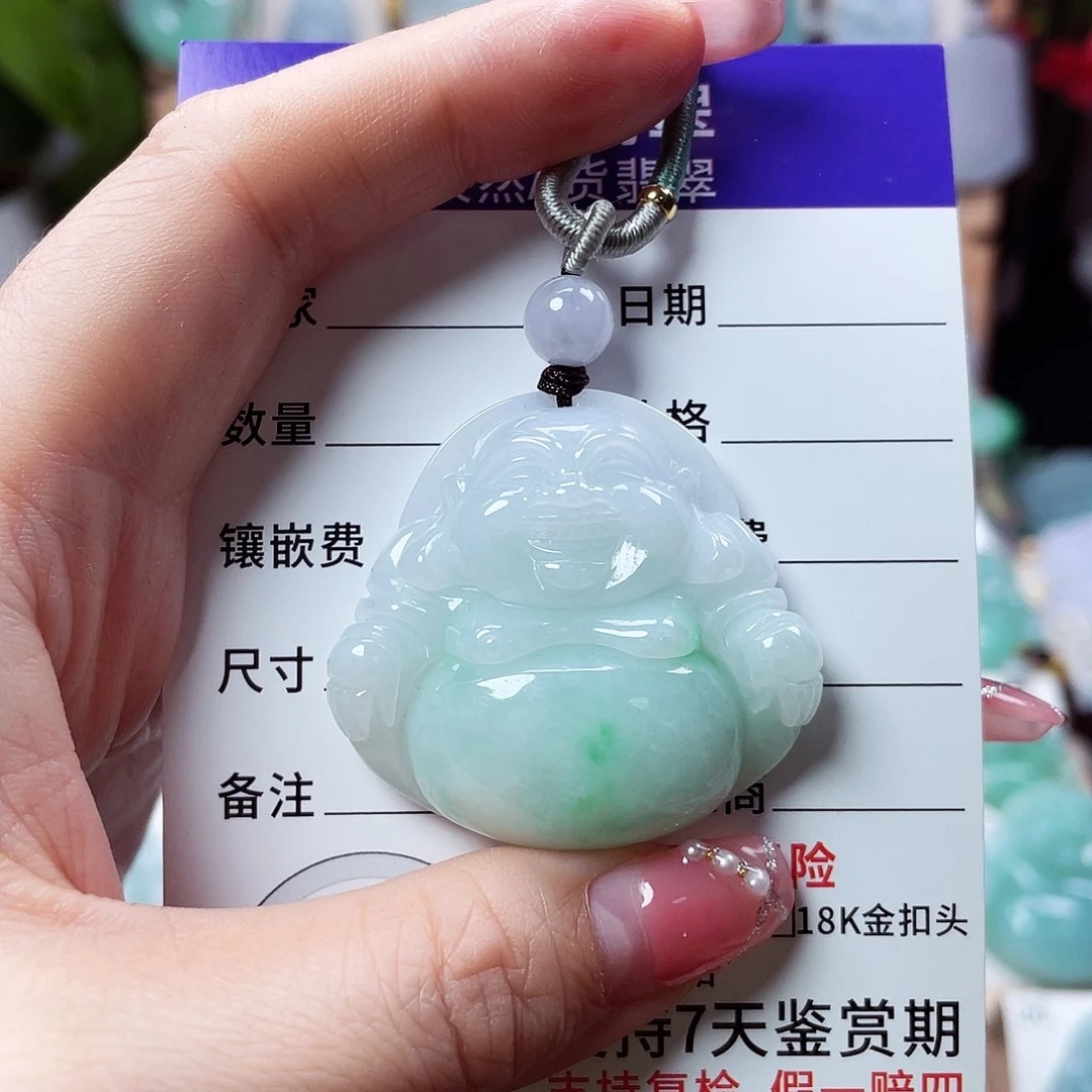 翡翠未镶嵌颈饰佛公55