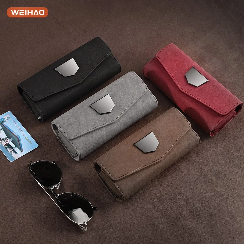 新款汽车眼镜收纳盒遮阳板司机夏天开车太阳墨镜眼镜票据夹储物盒