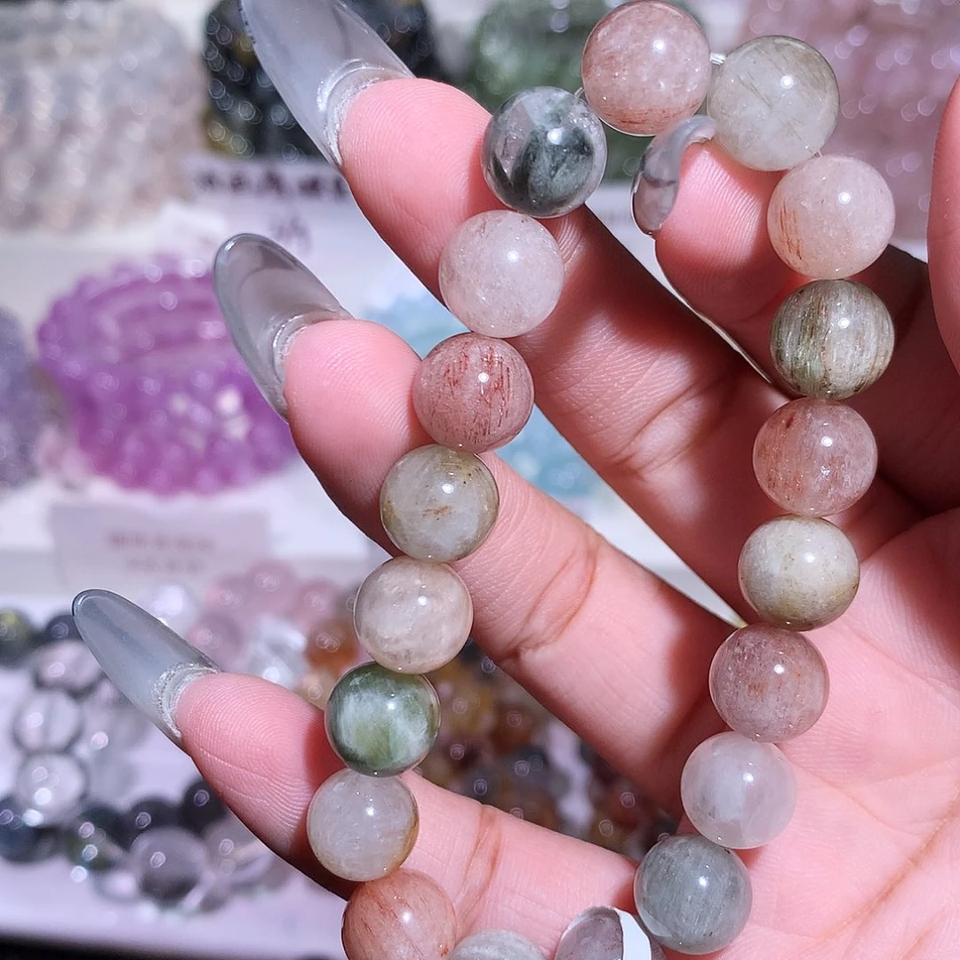 未镶嵌手链水晶彩兔毛10