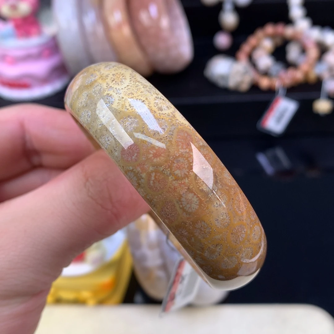 硅化珊瑚（珊瑚玉）未镶嵌颈饰25号53.8圈沙沙料