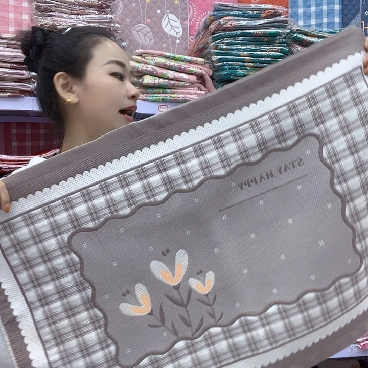 棉咖色三朵花纯棉