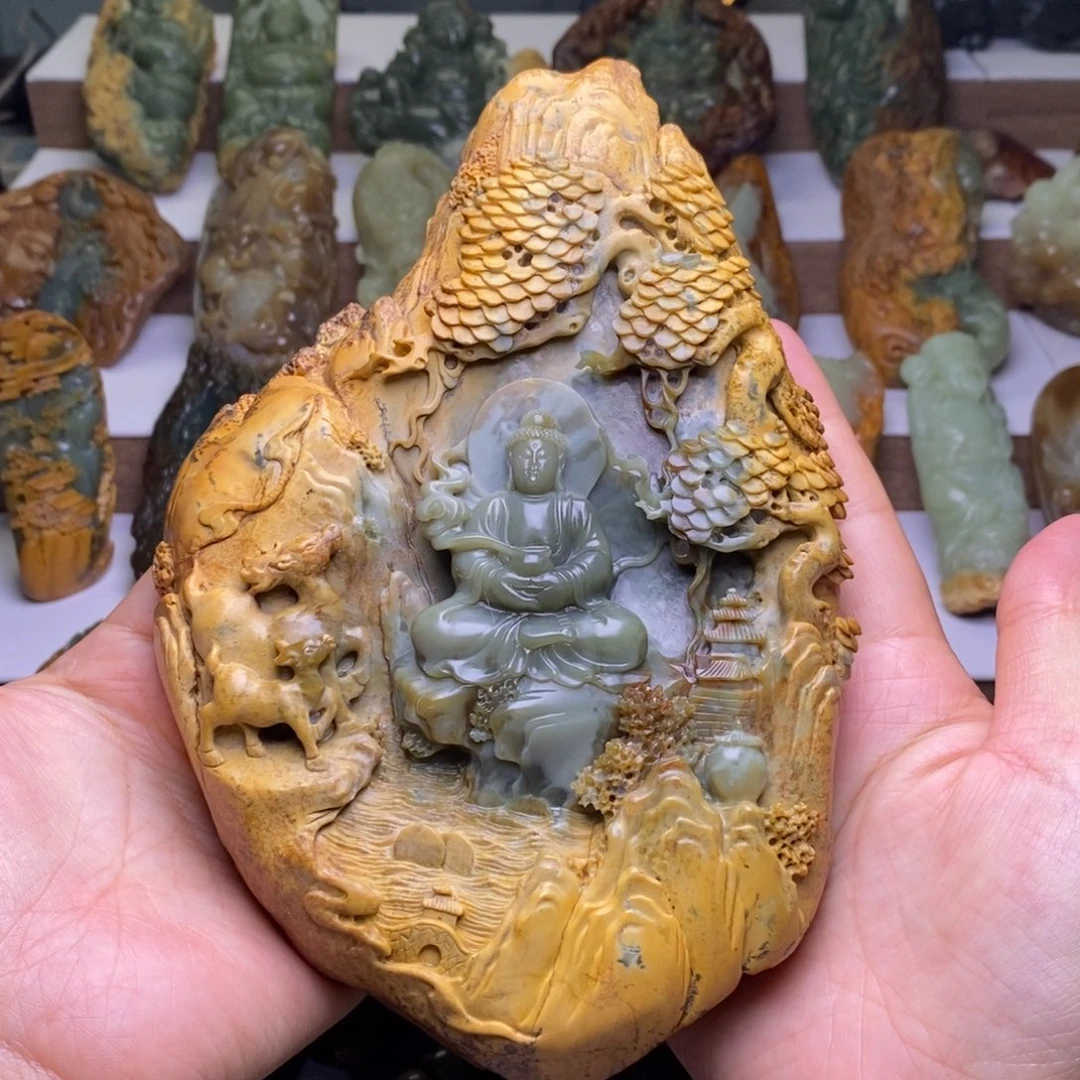 岫岩河磨玉（透闪石质玉）未镶嵌摆件玉**生