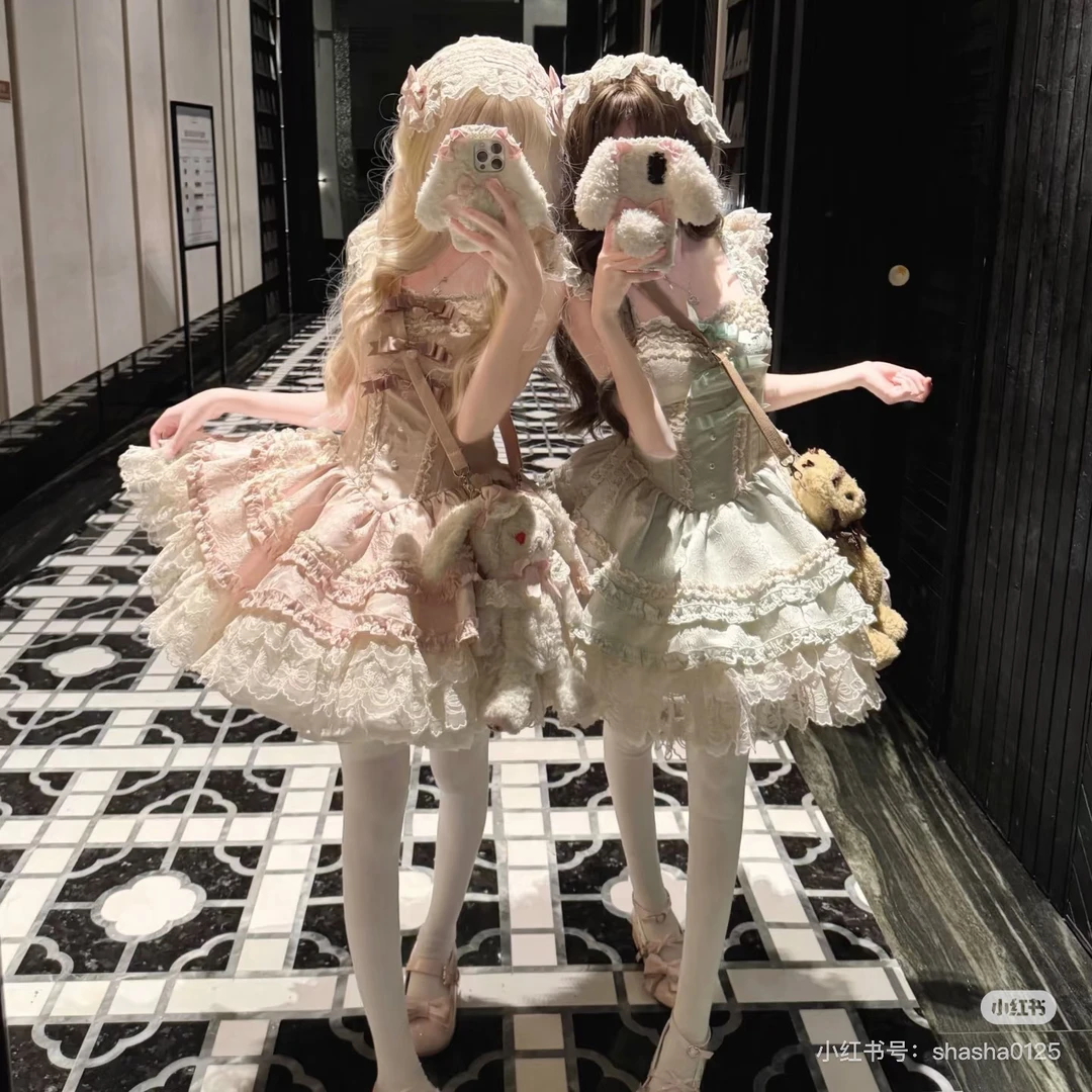 实体店现货（小蓓蕾）长腰短腰鱼骨栀子花lolita原创心动玩偶lolita