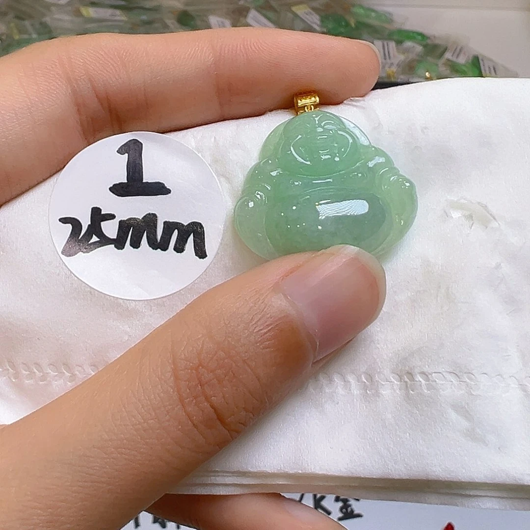 翡翠18K金镶嵌吊坠(不含链)翡翠