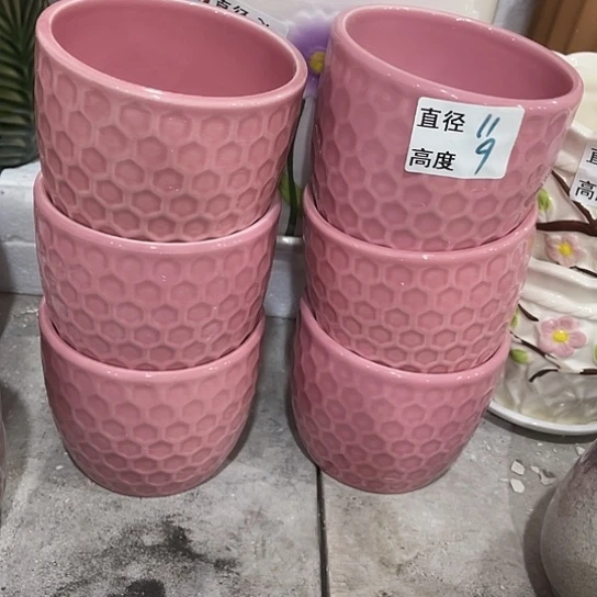 多肉绿植陶瓷花盆9.9包邮，有孔