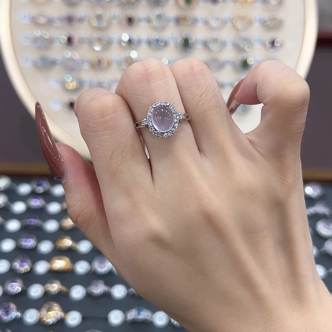 蛇纹石玉银S925镶嵌戒指思****s