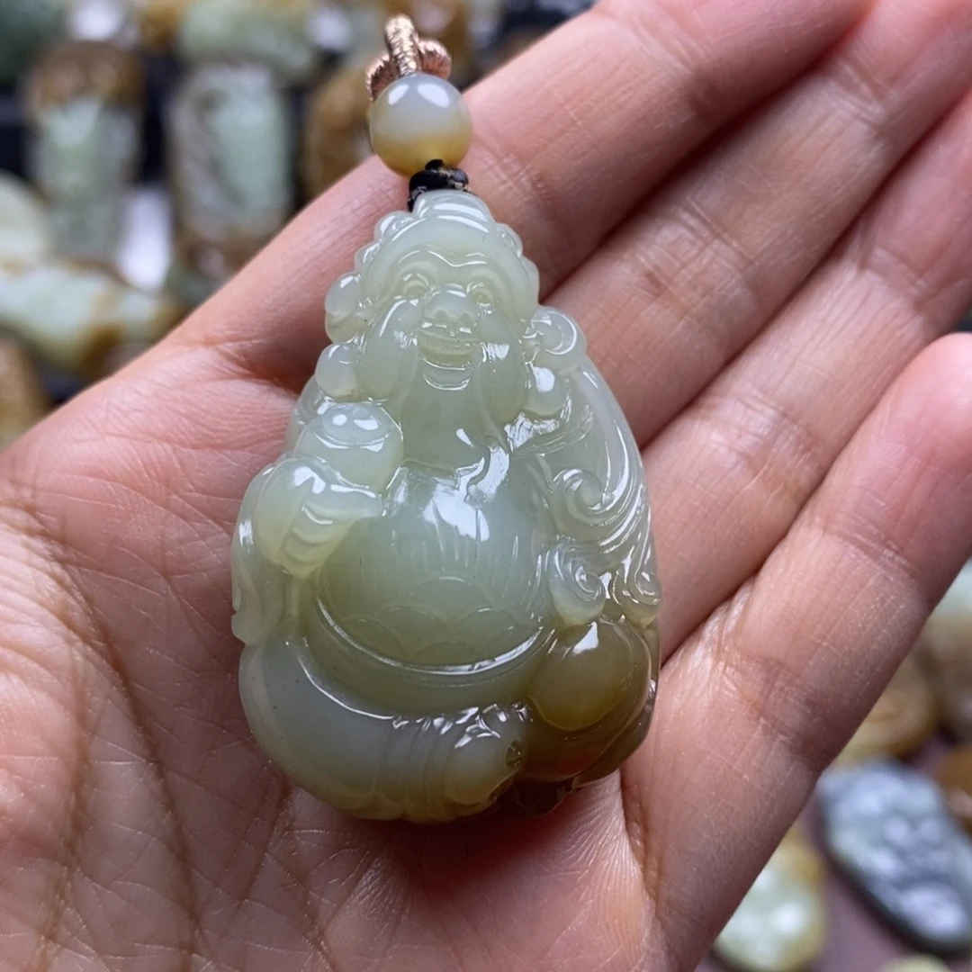 吊坠(不含链)未镶嵌和田玉（糖玉）游**海