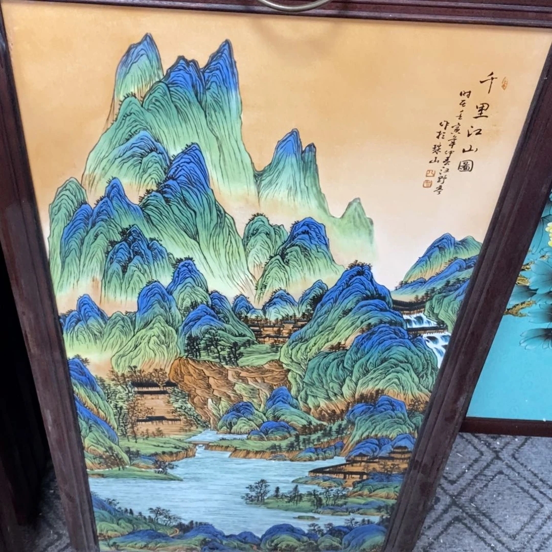 瓷片86*46*1景德镇瓷板画柴窑烧制