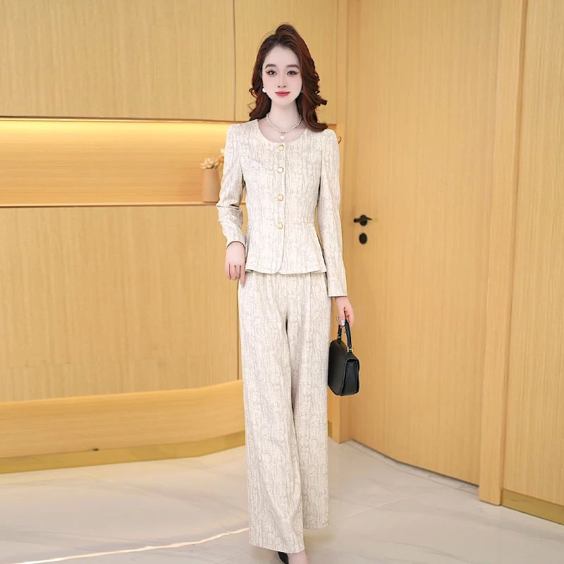 【两件套】早秋时尚宽松洋气休闲收腰气质减龄长袖高腰修身女装套