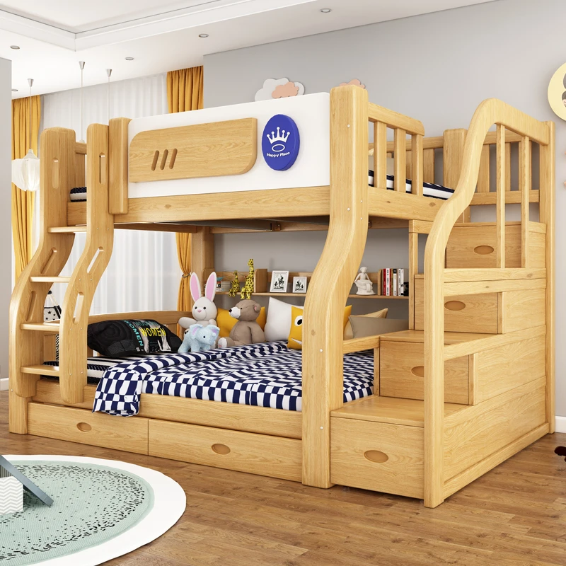 实木简约子母床双层床两层床上下床铺上下床高低儿童床成人学生床