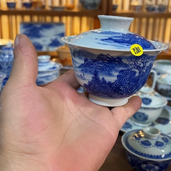 錡镇堂手工手绘盖碗