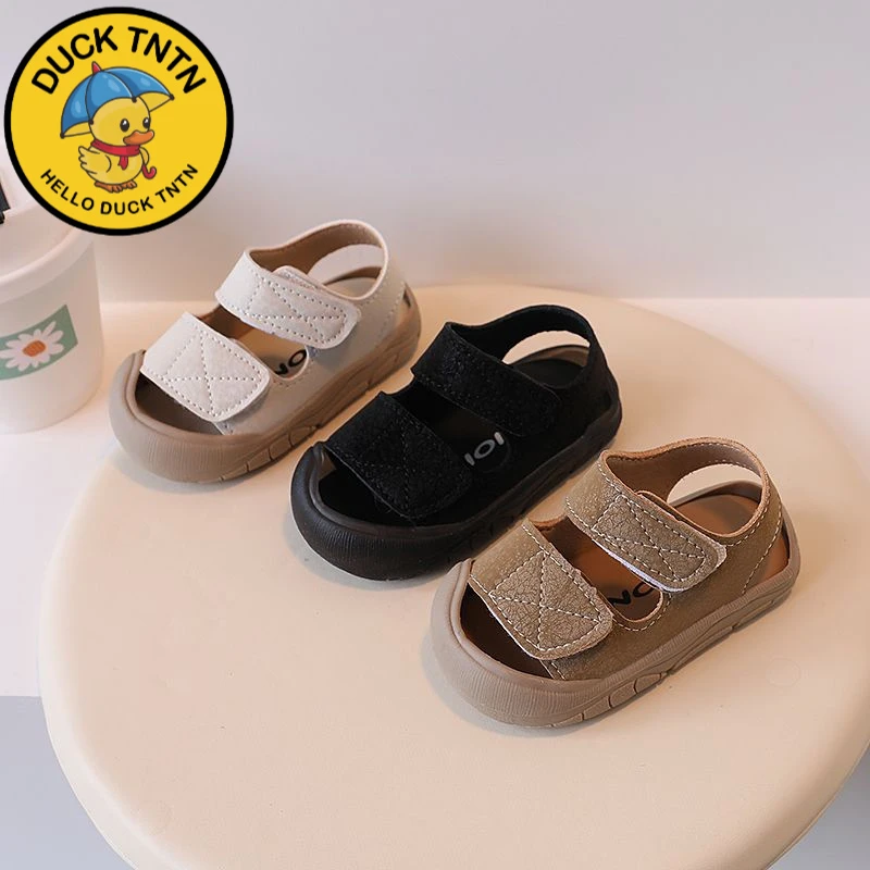 小黄鸭防撞宝宝鞋简约女宝宝包头凉鞋学步鞋婴儿软底男童沙滩鞋1-