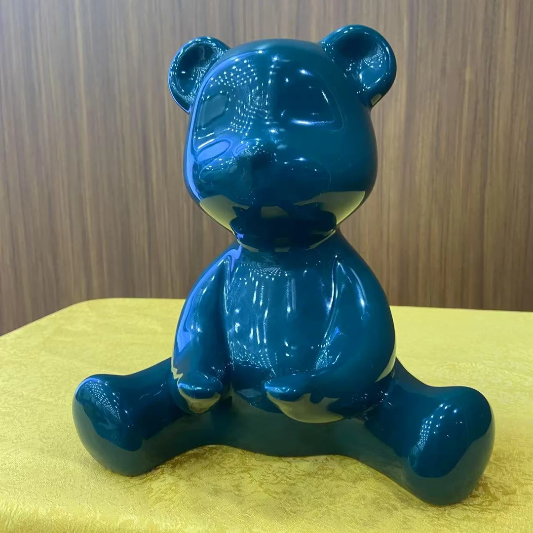 【百善瓷业】墨绿色摆件熊-GZ