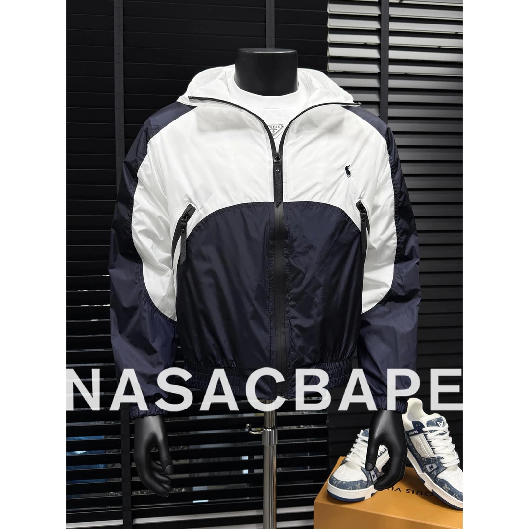 轻奢欧洲站休闲夹克男士秋季新款时尚百搭连帽外套青年帅气上衣服