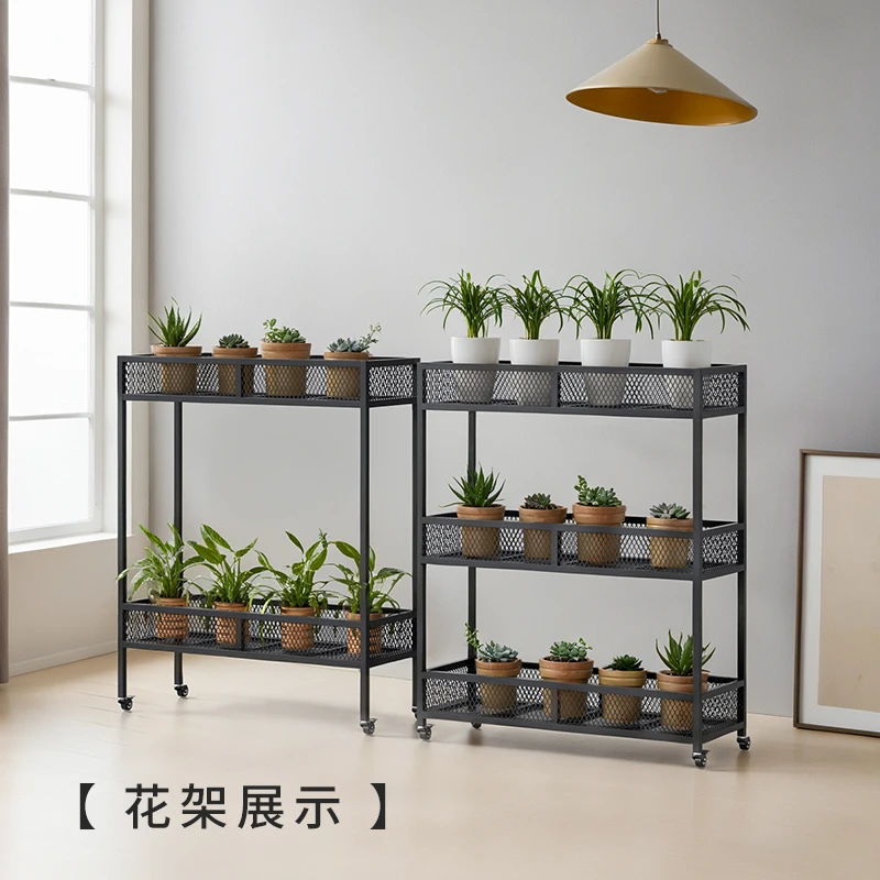 珩旺铝合金推车花架多层设计户外淋雨不生锈超大容量带轮包邮