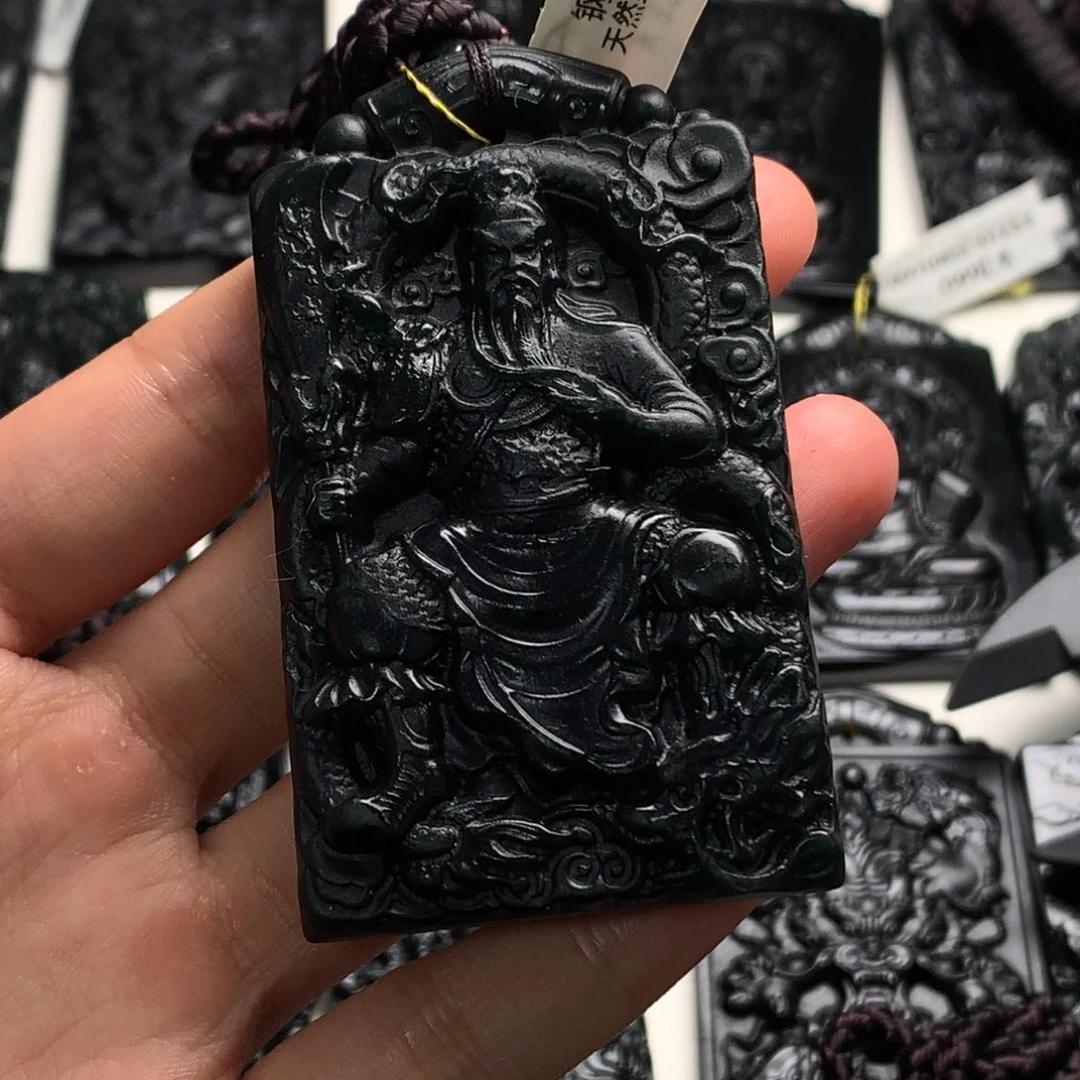 天然缅甸a货钢琴黑挂件