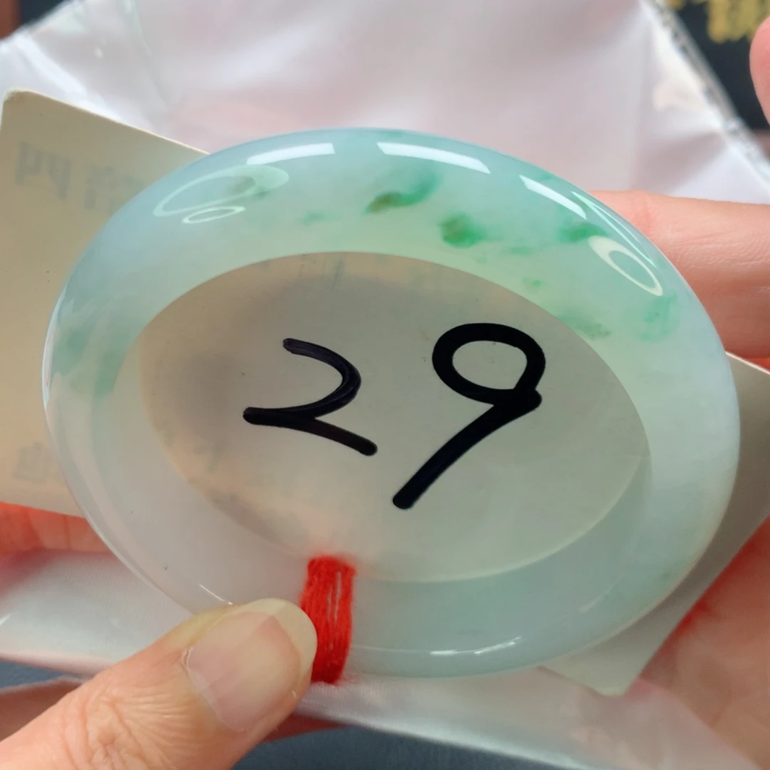 未镶嵌手镯翡翠正圈冰胶润飘绿花