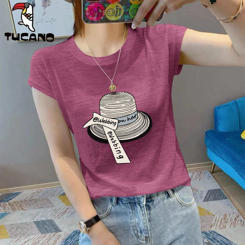 啄木鸟时尚减龄大码短袖圆领t恤女2025新款宽松显瘦上衣服百搭