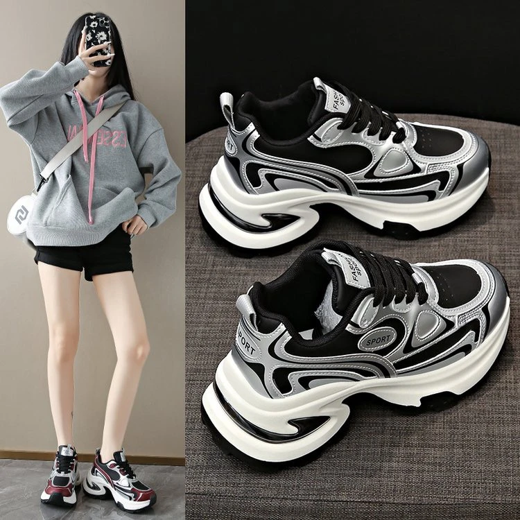 银河 老爹鞋2024新款增高网红百搭春季厚底休闲鞋211