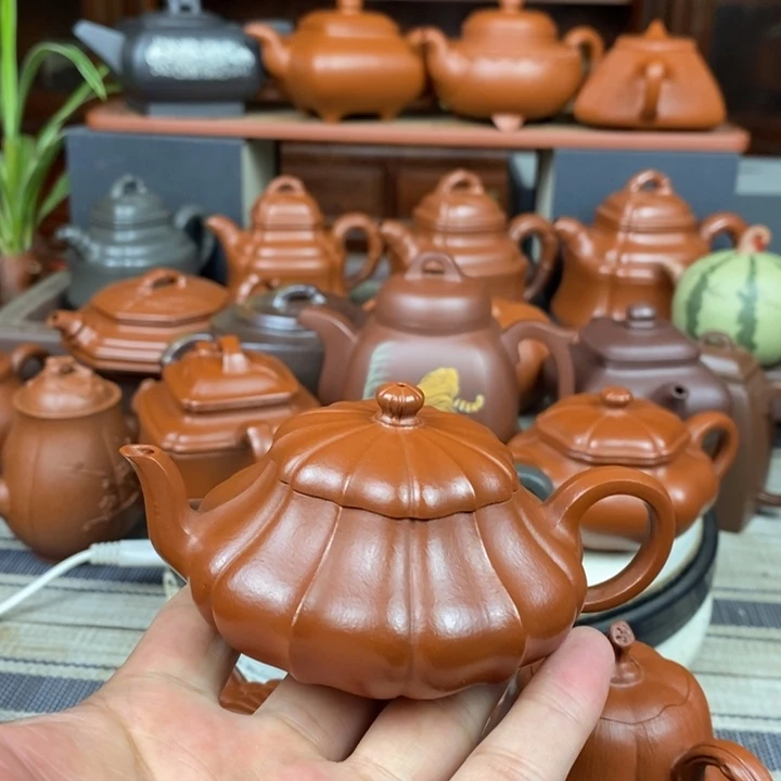 茶壶紫砂筋纹君德100Cc原矿赵庄朱泥特价