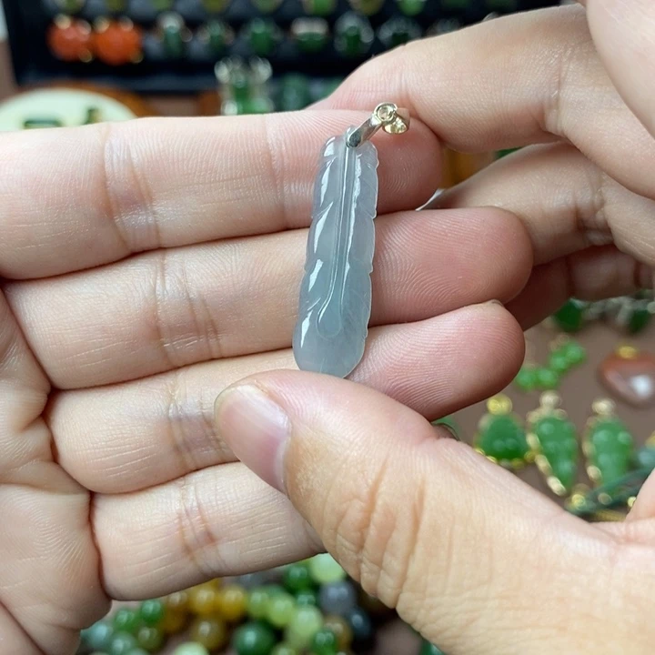 小***帽翡翠银S925镶嵌颈饰翡翠