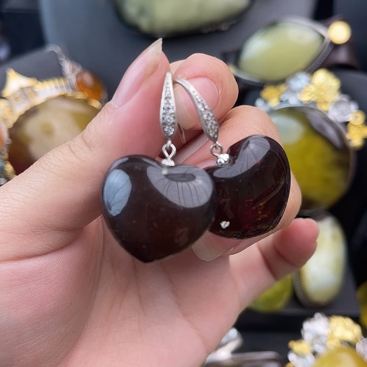 琥珀银S925镶嵌裸石