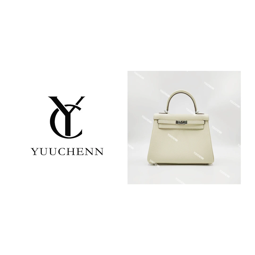 YUUCHENN  手工内缝【Kelly】TC+羊皮 25cm奶昔白 HH7323