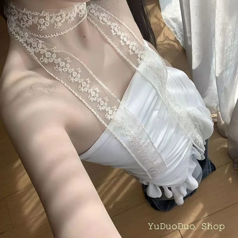 韩国ins复古蕾丝长条丝巾女春夏百搭装饰飘带法式发带多功能腰带