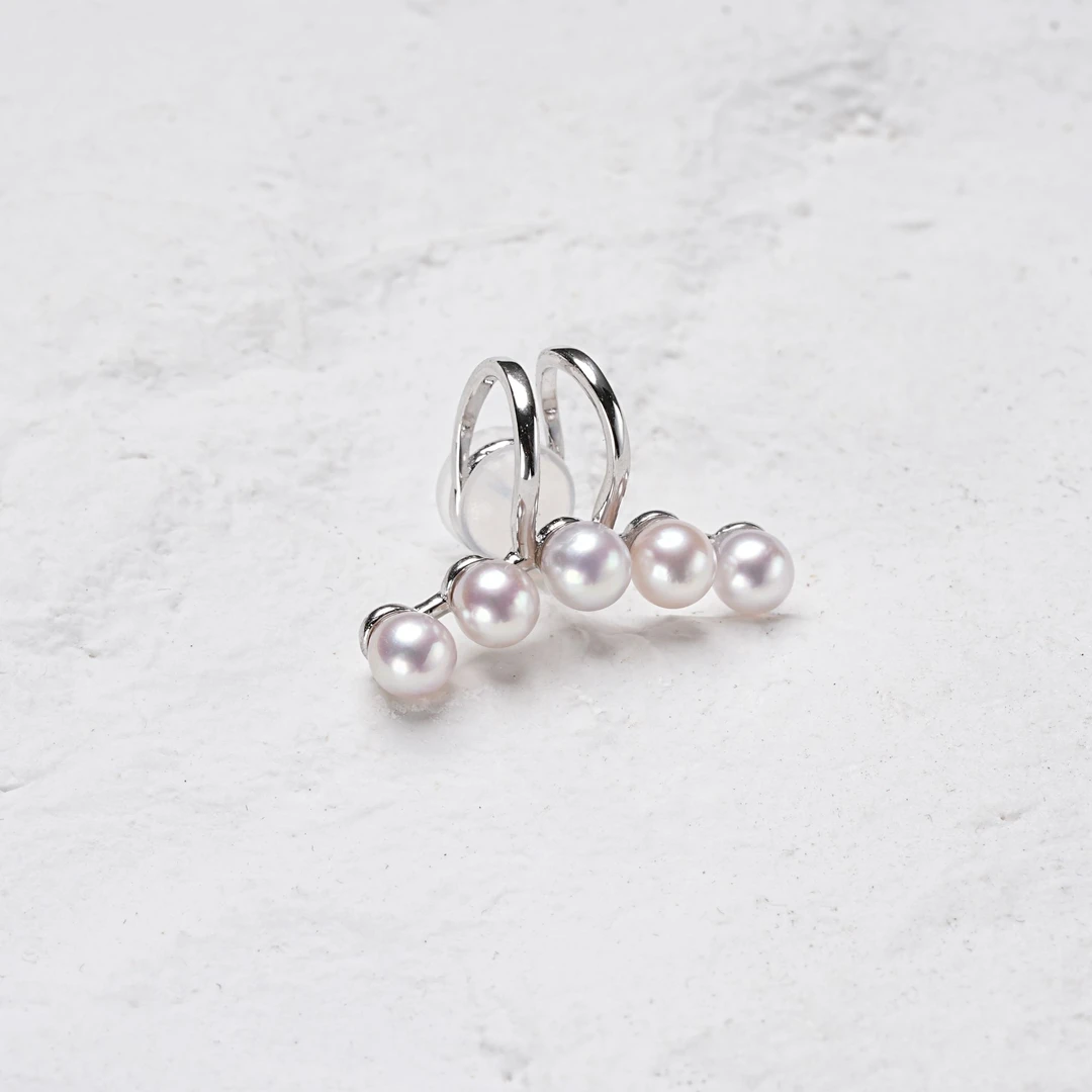 尊鼎珍珠-S925银海水珍珠中国南珠耳夹3-4mm-RS