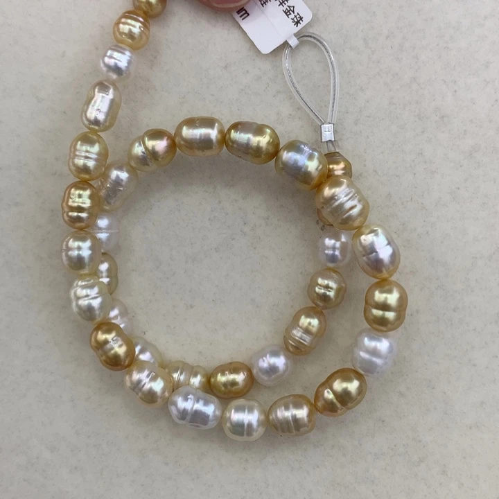 海水白金混彩满串8-9mm海水珍珠未镶嵌