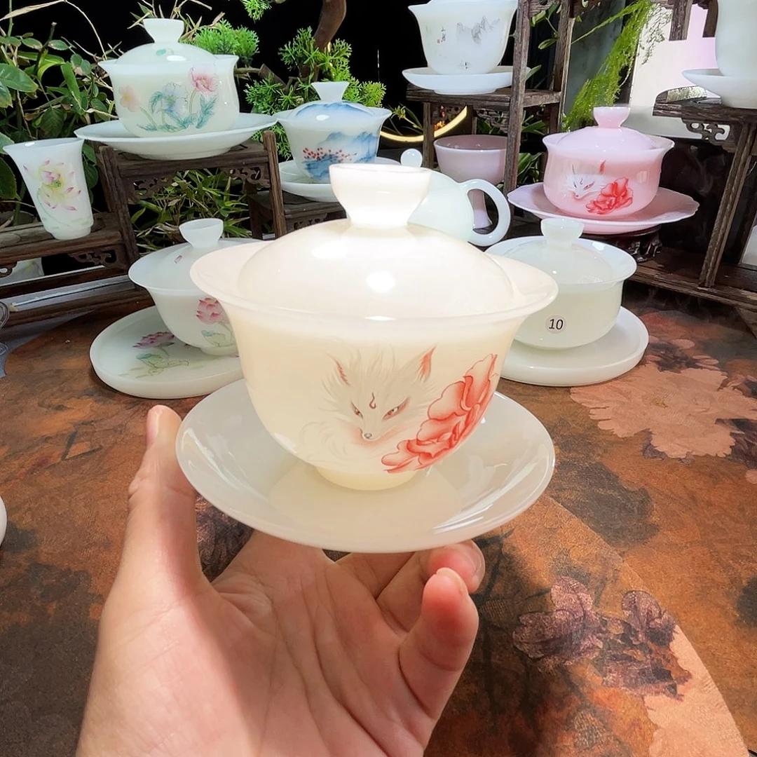 冰晶璞玉釉烧九尾狐仙150ml