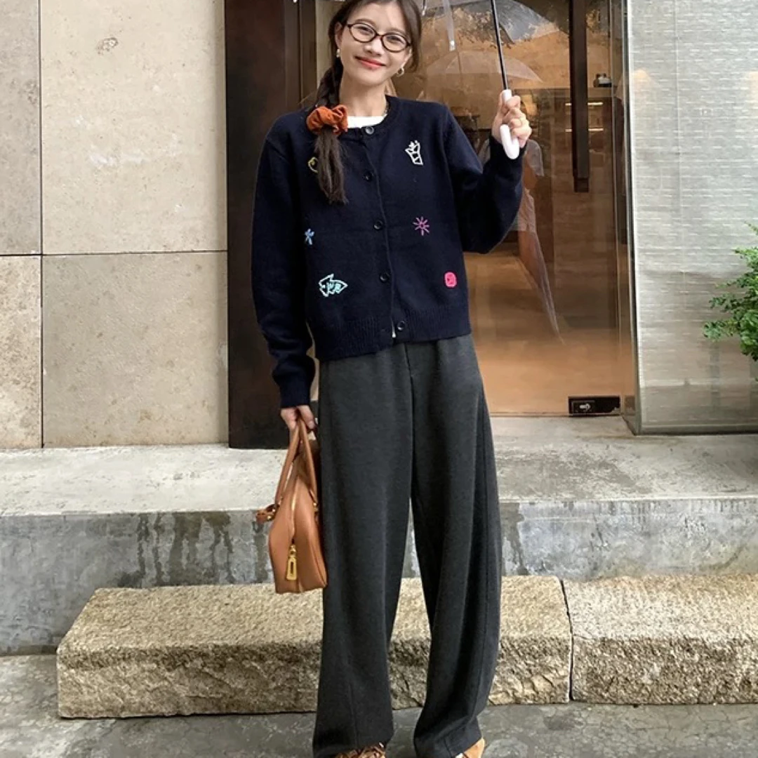 韩系松弛休闲“直筒阔腿裤”