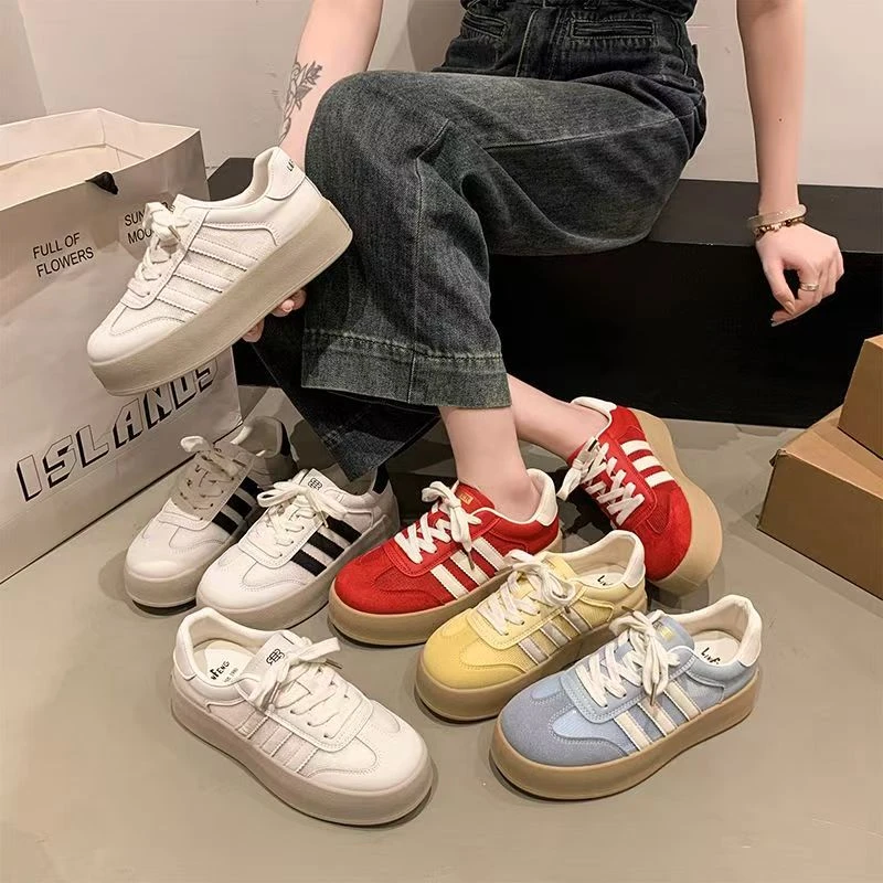 如如 爆款德训鞋女鞋2025新款夏季薄款透气网面小白鞋小众