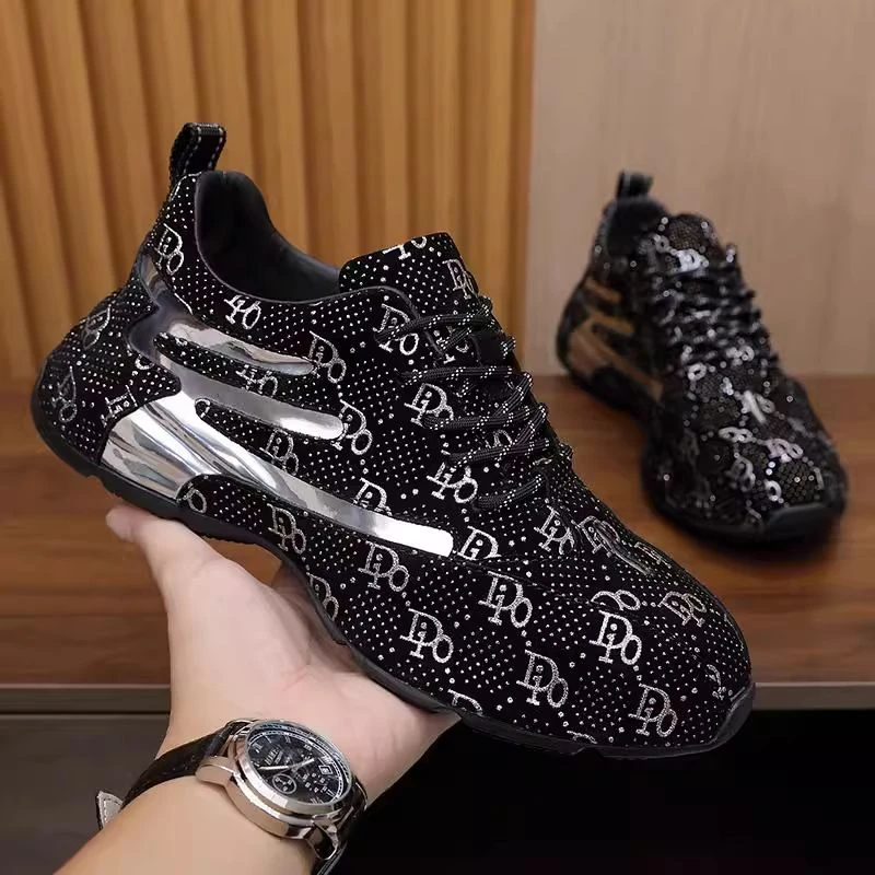 欧洲站奢侈品高颜值潮男炸街真皮时尚休闲厚底舒适潮牌运动老爹鞋