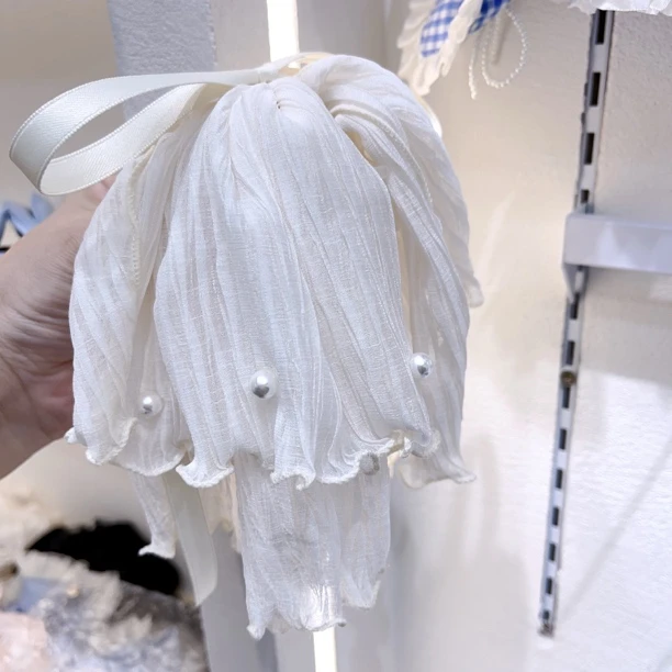 B390米杏色双层马尾抓夹